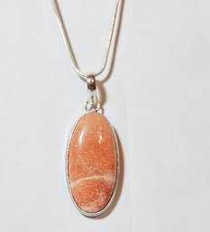 Natural Rhodochrosite Pendant Necklace /Sterling Silver Chain STONE Spiritual HEALING  NEW