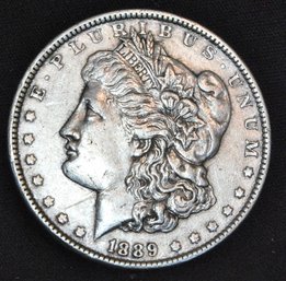 1889  Morgan Silver Dollar XF  Full Chest Feathering  NICE (6cce3)