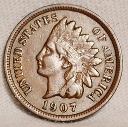 1907 Indian Head Cent  XF  Full Liberty & Some Diamonds   (rca69)