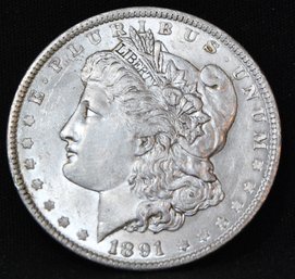 1891  Morgan Silver Dollar  XF  Good Date! Chest Feathering! NICE! (Lpc28)