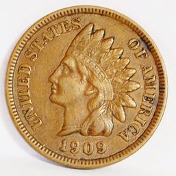 1909  Indian Head Cent  XF Plus  Full Liberty & 4 Diamonds SCARCE DATE  (avc41)
