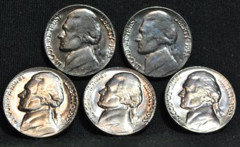 5   1955-P  Jefferson Nickels BU (npc5)