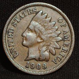 1909 Indian Head Cent  VF   Near Full Liberty & Some Diamonds! NICE!  (vpt86)