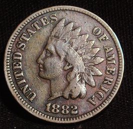 1882 Indian Head Cent  VF  Partial LIBERTY GOOD DATE!   (iva29)