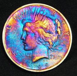1923 Peace Silver Dollar  RAINBOW TONED!  (frp56)