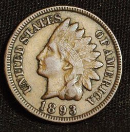 1893  Indian Cent  XF    Full Liberty / 4 Diamonds Beautiful Coin! Good Early Date! (mcm24)