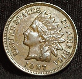 1907 Indian Head Cent  XF Full Liberty & Diamonds   (fca48)