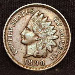 1898  Indian Head Cent / Penny XF / VF Plus   Full Liberty  Some Diamonds! (bcm24)