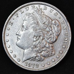 1878 Morgan Silver Dollar  AU KEY DATE! CHEST FEATHERING!  NICE! (uax78)