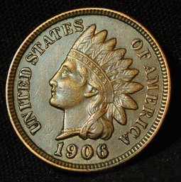 1906  Indian Head Cent  XF  Full Liberty & 4 Diamonds SUPERB!  (cas32)
