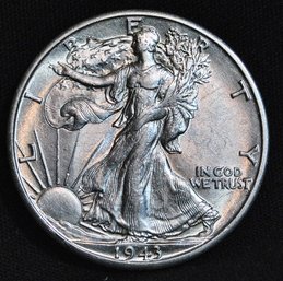 1943-D  Walking Liberty Silver Half Dollar BU Great Luster! SUPERB!  (app37)