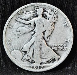 1917  Walking Liberty Silver Half Dollar  EARLY DATE!  (2chp7)