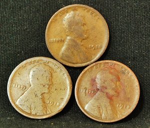 3  1918 Lincoln Cents   (G)