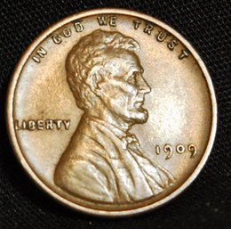 1909  VDB  Lincoln Wheat Cent  AU / UNC Super NICE WOW (adb1)