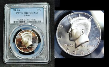 2005-S  Kennedy Silver Half Dollar  PCGS Graded PR67 DCAM  Proof  (ytc25NT)