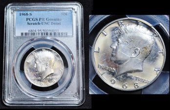 1968-S  Kennedy Half Dollar  PCGS Graded PR Uncirc Detail - Scratch  (1fab5NT)