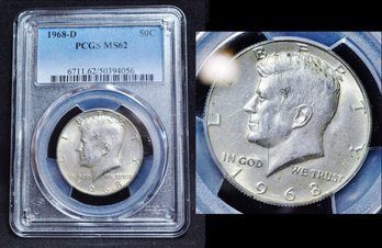 1968-D  Kennedy Half Dollar  PCGS Graded MS 62  (san53NT)