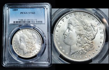 1889   Morgan Silver Dollar  PCGS Graded  MS 63 NICE COIN! (al5NT)