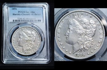 1896  Morgan Silver Dollar  PCGS Graded AU Detail - Harshly Cleaned But NICE! (3cqu9NT)