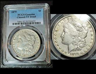 1879  Morgan Silver Dollar  PCGS Graded  VG Detail - Cleaned Good Date!  (ntk49NT)