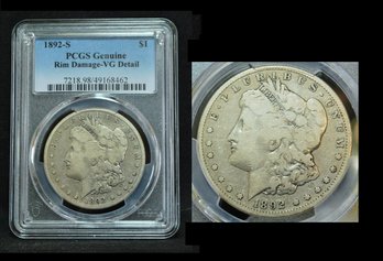 1892-S   Morgan Silver Dollar  PCGS Graded VG Detail - Rim Ding KEY DATE!  (rdc22NT)