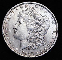 1896  Morgan Silver Dollar UNCIRC / AU Full Chest Feathering SUPER NICE (apf58)