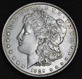 1889 Morgan Silver Dollar BU FULL CHEST FEATHERING NICE! (3crs7)