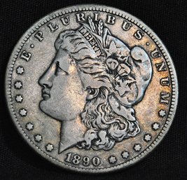 1890-CC CARSON CITY  Morgan Silver Dollar NICE! VF Natural Toning On Reverse! (flb42)