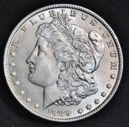 1889 Morgan Silver Dollar BU  Full  CHEST FEATHERING  NICE! (8dd34)
