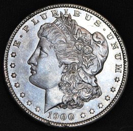 1900 Morgan Silver Dollar Great Date UNCIRC BU / AU  SUPERB! Full Chest Feathering (spf23)