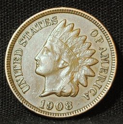 1908  Indian Head Cent  XF FULL LIBERTY / Near 4 DIAMONDS! Great Date!  (gbz67)