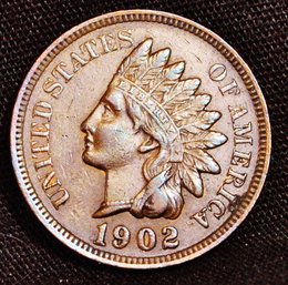 1902  Indian Head Cent  XF Plus  / AU  Full Liberty & 3 Plus Diamonds NICE  (68hgy)