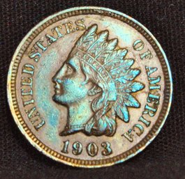 1903  Indian Head Cent / Penny XF / VF Plus   Full Liberty  4 Diamonds! (7rwa5)