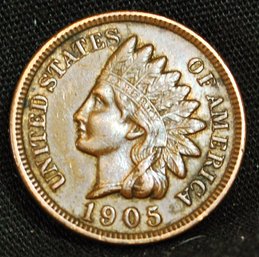 1905  Indian Head Cent  XF Plus / AU Full Liberty & 4 Diamonds Super NICE  (dac74)