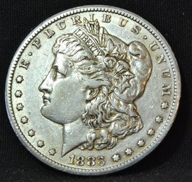 1883-CC  Carson City  Morgan Silver Dollar  XF PLUS / Near AU  Better Date!  NICE! (djt24)