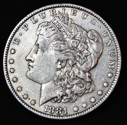 1881  Morgan Silver Dollar  VF PLUS  NICE! (dvr9)