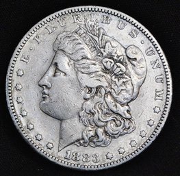 1883-S  Morgan Silver Dollar GOOD DATE!!  VF   Nice (5cdb9)