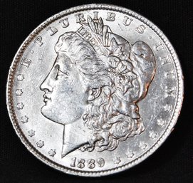 1889  Morgan Silver Dollar  UNCIRCULATED  FULL CHEST FEATHERING!  NICE! (3cpu2)