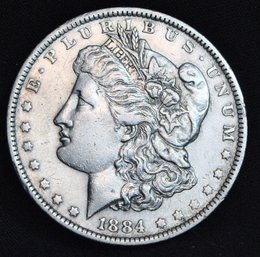 1884-O  Morgan Silver Dollar GOOD DATE  VF Plus / XF NICE (bcb22)