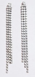 Beautiful Long RHINESTONE Tassel Earrings - Elegant & Dazzling!