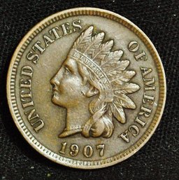 1907  Indian Head Cent XF PLUS  FULL LIBERTY / 4 Diamonds NICE   (akc27)