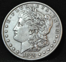 1879-S  Morgan Silver Dollar  XF PLUS / Near AU  Key Date!  NICE! (kap44)