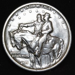 1925   Stone Mountain Silver Commem. Half Dollar XF / Plus  Sharp & Good Luster!  Super Coin!  (tvg67)