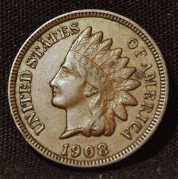 1908 Indian Head Cent  XF  FULL Liberty! 4 Diamonds! GREAT DATE!  SUPER!  (phc42)