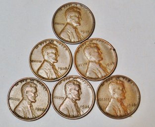 6  1936-P   Early  Lincoln Cents  VF PLUS / XF   (X)