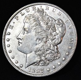 1887-O  Morgan Silver Dollar  AU  NICE! (cfm5)