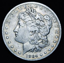 SCARCE  1884-S   Morgan Silver Dollar VF Plus KEY DATE  (8cvs7)