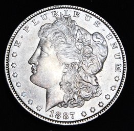 1887  Morgan Silver Dollar AU   Nice Coin (9yew8)