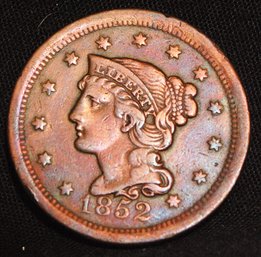 1852 Braided Hair Large Cent XF  Nice!  Sharp! (wod7)