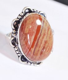 Natural Dolomite Ring  Marked 925  Sterling Silver SIZE 8.5  Spiritual HEALING STONE NEW